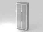 Hammerbacher Glastürenschrank 80 x 42 x 200,4 cm 5OH CE Farbe Grau Silber