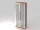 Hammerbacher Glastürenschrank 80 x 42 x 200,4 cm 5OH CE Farbe Nussbaum Silber