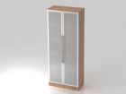 Hammerbacher Glastürenschrank 80 x 42 x 200,4 cm 5OH RE Farbe Nussbaum Silber