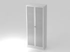 Hammerbacher Glastürenschrank 80 x 42 x 200,4 cm 5OH SG in Weiß Silber