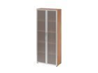 Hammerbacher Glastürenschrank 5OH 34,6 cm tief BM Nussbaum Silber/Milchglas