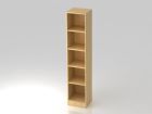 Hammerbacher Regal schmal 5OH mit Sockelblende in Ahorn 40,6 x 40 x 200,4 cm