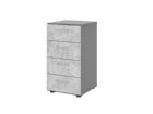 Hammerbacher Regal 2OH4 Schubkästen Metallgriff BS Graphit/Beton