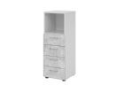Hammerbacher Regal 3OH 4 Schübe BS Grau / Beton B 40 x T 42 x H 110 cm