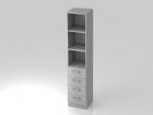 Hammerbacher Regal 5OH Grau 40,6 x 42 x 200,4 cm 4 Schübe CE Grau