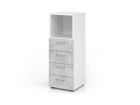 Hammerbacher Regal 3OH 40 x 42 x 110 cm 4 Schübe BS Weiß Beton