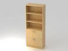 Hammerbacher Regal 5OH 2HR 80 x 42 x 200,4 cm mit Sockelblende RE Ahorn