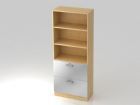 Hammerbacher Regal Ahorn 5OH 80 x 42 x 200,4 cm 2HR mit Sockelblende CE Silber