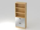 Hammerbacher Regal Ahorn 5OH 80 cm breit 2HR mit Sockelblende SG Silber