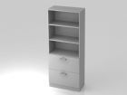 Hammerbacher Regal 5OH 80 cm breit 2HR mit Sockelblende CE Grau