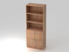 Hammerbacher Regal 80 cm breit 5OH 2HR mit Sockelblende RE Nussbaum