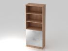 Hammerbacher Regal 5OH 80 x 200,4 cm mit Sockelblende RE Nussbaum Silber