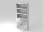 Hammerbacher Regal 5OH 80 x 200,4 cm Sockelblende CE Weiß Silber