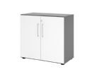 Hammerbacher Regal mit Türen 2OH 928T2 Graphit / Weiß