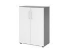 Hammerbacher Regal mit Türen 3OH 938T3 Graphit / Weiß B 80 x T 42 x H 110 cm
