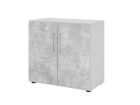 Hammerbacher Regal mit Türen 2OH 928T2 B 80 x T 42 x H 74,6 cm Grau/Beton