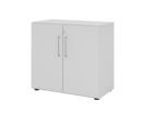 Hammerbacher Regal mit Türen 2OH 928T2 Grau B 80 x T 42 x H 74,6 cm