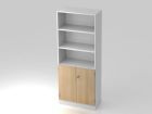 Hammerbacher Regal Weiß 5OH 80 x 42 x 200,4 cm 2OH Türen Eiche