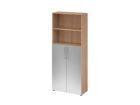 Hammerbacher Regal 5OH B 80 x T 34,6 x H 188 cm Nussbaum/Silber
