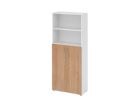 Hammerbacher Regal 5OH B 80 x T 34,6 x H 188 cm Weiß/Nussbaum