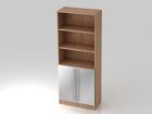 Hammerbacher Regal 5OH 80 x 200,4 cm Nussbaum mit 2 Türen in silber RE
