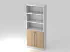 Hammerbacher Regal 5OH in weiß 80 x 200,4 cm 2 Türen Eiche CE