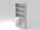 Hammerbacher Regal 5OH 80 x 42 x 200,4 cm 2 Türen in silber weiß CE