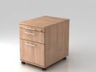 Hammerbacher Bürowagen 58 cm 1 Schub und 1 Hängeregister RE Nussbaum