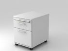Hammerbacher Bürowagen 58 cm 1 Schub mit 1 Register RE Weiß