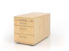 Hammerbacher Bürowagen 80 cm 3 Schubladen und Schloss BS Ahorn