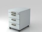 Hammerbacher Bürowagen 58 cm 3 Schübe und Schloß SG Grau