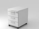 Hammerbacher Bürowagen 42,8 x 58 x 59 cm 3 Schübe Schloß RE Weiß