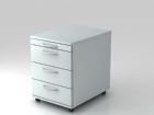 Hammerbacher Rollcontainer Bürowagen 58 cm mit 3 Schüben BO Grau
