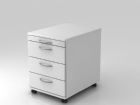Hammerbacher Rollcontainer Bürowagen 58 cm 3 Schübe BO Weiß