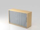 Hammerbacher Rollladenschrank 2OH 120 x 74,8 cm BM Ahorn Silber