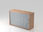 Hammerbacher Rollladenschrank 2OH 120 x 74,8 cm CE Nussbaum Silber