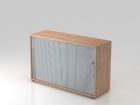 Hammerbacher Rollladenschrank 2OH Maße 120 x 74,8 cm RE Nussbaum Silber