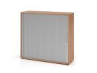 Hammerbacher Rollladenschrank 3OH 120 cm abschließbar BS Nussbaum Silber