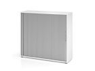 Hammerbacher Rollladenschrank 3OH 120 x 40 x 110 cm BS Weiß Silber