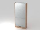 Hammerbacher Rollladenschrank 90 x 40 x 200,4 cm 5OH SG Nussbaum Silber