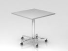 Hammerbacher Säulenhubtisch 80 x 80 cm Grau Chrom
