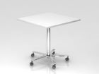 Hammerbacher Säulenhubtisch Maße 80 x 80 cm in Weiß Chrom