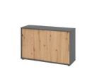 Hammerbacher Schiebetürschrank 2OH 120 cm BS Graphit Asteiche