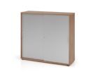 Hammerbacher Schiebetürschrank BS 3OH 120 x 110 cm Nussbaum Silber