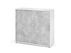 Hammerbacher Schiebetürschrank Beton Weiß 3OH 120 x 40 x 110 cm BS