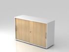 Hammerbacher Schiebetürschrank in Weiß und Eiche 2OH 120 x 74,8 cm BM