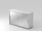 Hammerbacher Schiebetürschrank RE 2OH 120 x 40 x 74,8 cm Weiß Silber