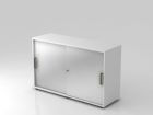 Hammerbacher Schiebetürschrank 120 x 40 x 74,8 cm 2OH SG Farbe Weiß Silber