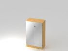 Hammerbacher Flügelschrank 3OH mit Sockelblende 80 x 42 x 127 cm  Buche / Silber