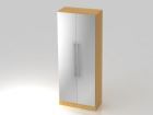 Hammerbacher Flügelschrank 5OH mit Sockelblende RE Buche / Silber